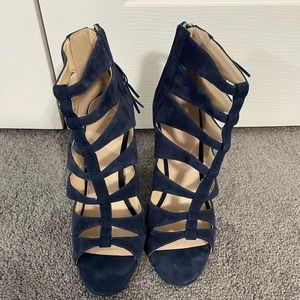 Marc Fisher Blue Suede Heels